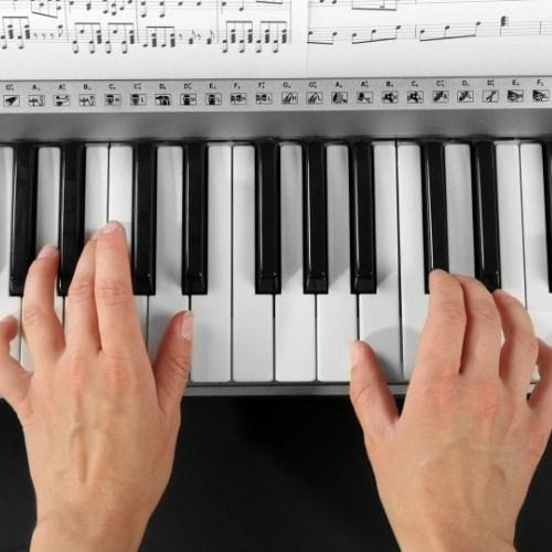 Person playing the piano.