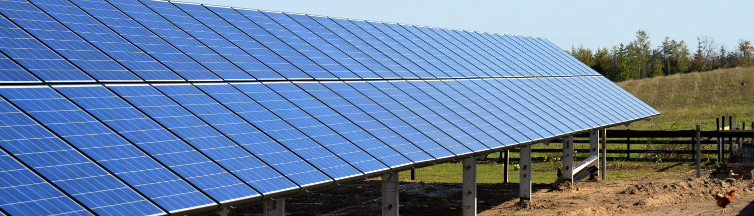 Solar array panel at Black Star Farms Suttons Bay.