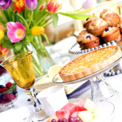 Example of quiche and fresh muffins, some of the offerings from our Mother's Day Brunch.