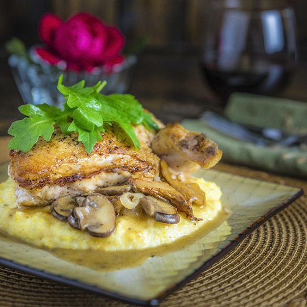 chicken with parmesan grits