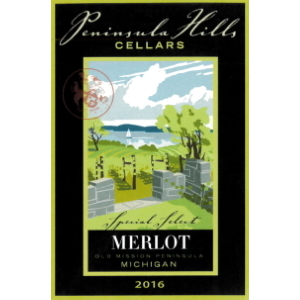 Label of Peninsula Hills Merlot.