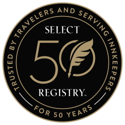 Select Registry logo featuring 50 year anniversary.