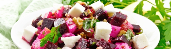 Example of a colorful beet salad.