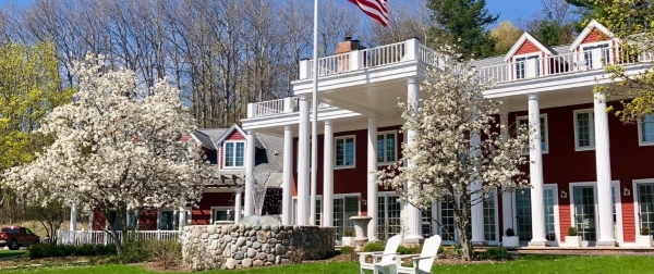 A gorgeous sunny day at Black Star Farms, the top-rated Bed and Breakfast in Traverse City area