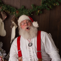 Santa going ho, ho,ho.