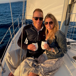 Couple on a private sail.