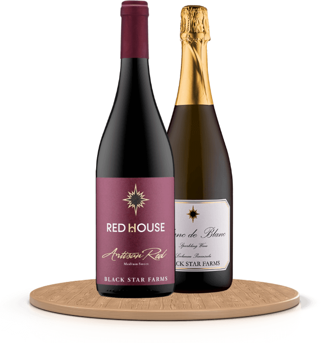 2 Red house featuring a selection of wines and champagne.