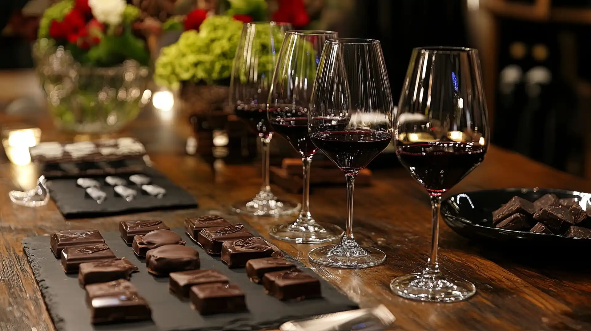 Glasses of wine with  sweet pastries.