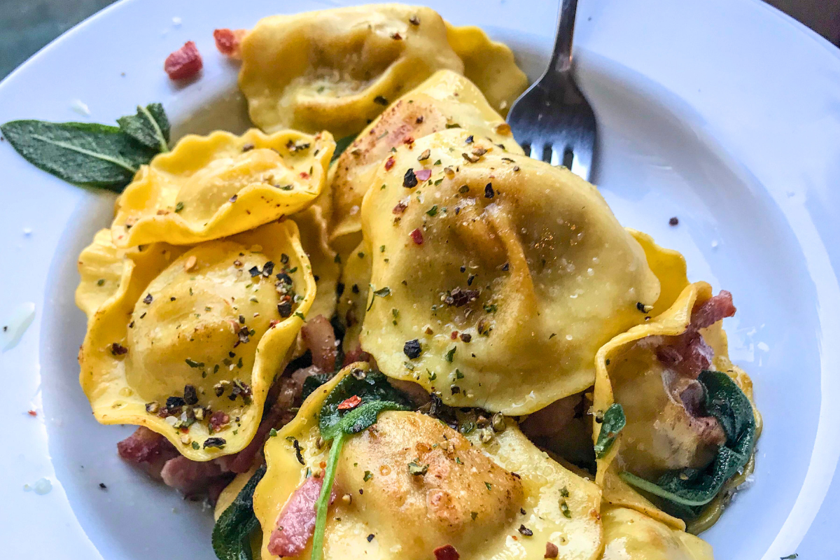 Parma Bistro Dinner 1 Bowl of stuffed handmade pasta with herbs